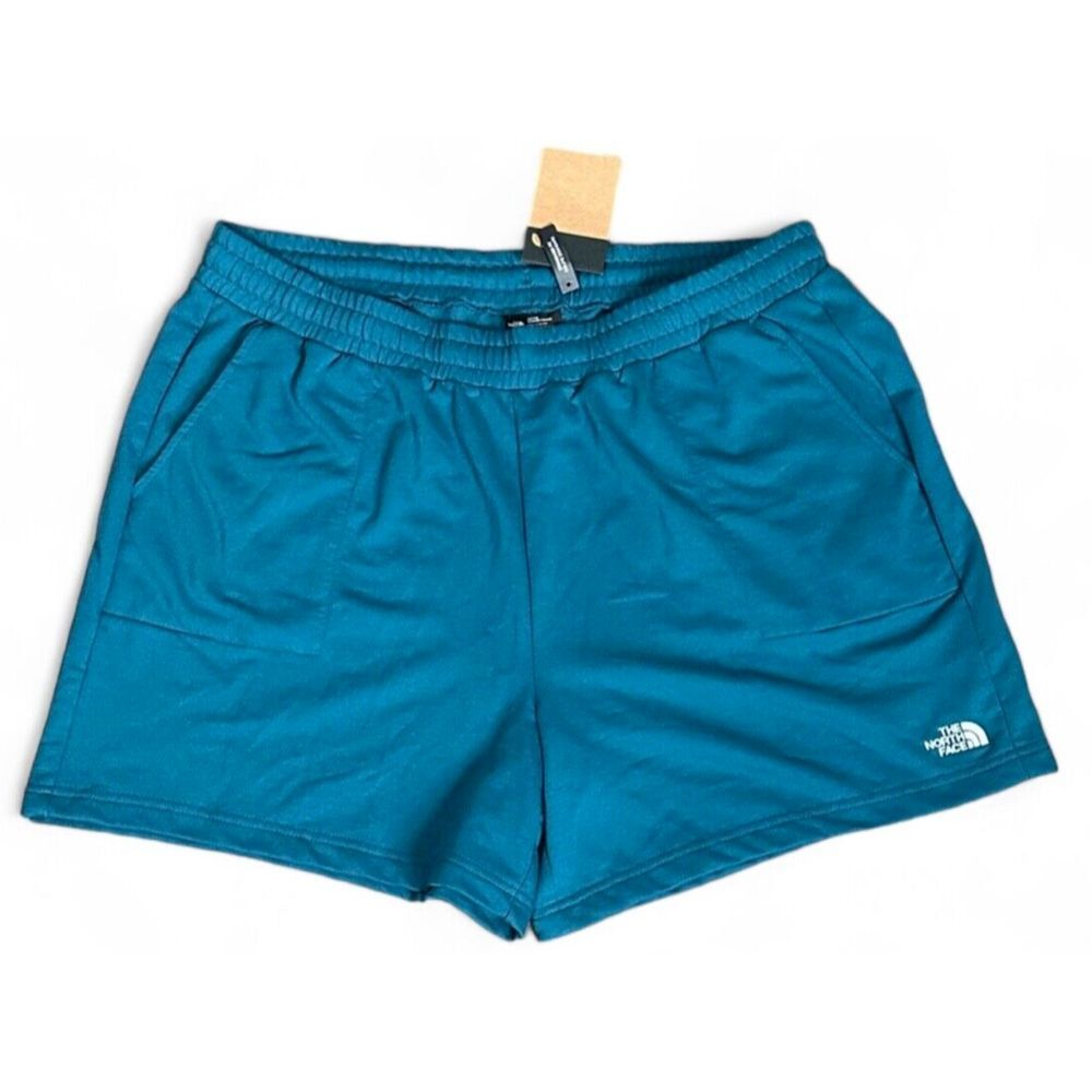 NWT The North Face Logo Blue Coral Fleece Shorts Womens‎ XXL